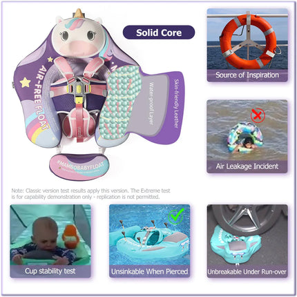 Mambobaby Float Safe Solid Core ST-Unicorn B503-143-W-Z Comfort Always: Skin-friendly Coat Baby Swimming Ring Toddler Pool Float