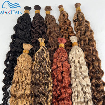 Wholesale Red Deep Wave Hair Bulk for Boho Braids 100% Human Hair Extensions No Weft Blonde Red Curly 613 Vietnamese Hair 30inch
