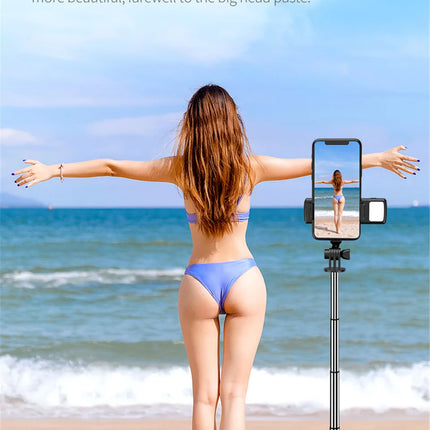 Portable Bluetooth Selfie Tripod Retractable Multifunctional Phone Holde With Selfie light Wireless Remote Bracket Shutter