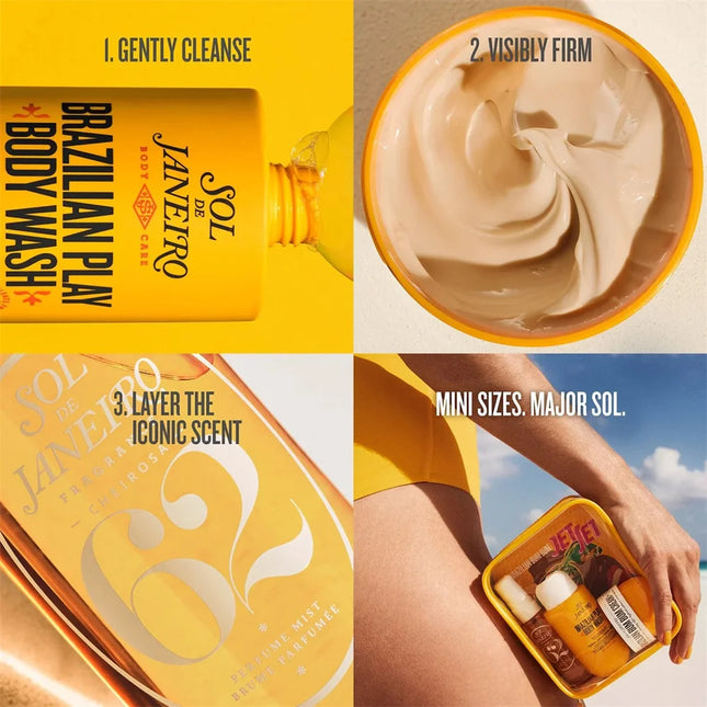 Sol De Janeiro 62 68 59 40 Set With 30ML Perfume Mist 90ML Shower Oil 50ML Body Butter Set Hair & Body Use with Long-Lasting