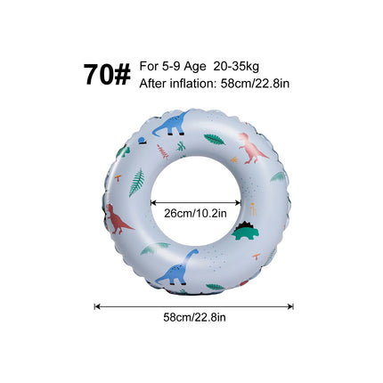 1PC Inflatable Swim Ring, Adult Pool Floats, Ocean Print Swimming Circle Summer Beach Water Toy Pool Party Ring