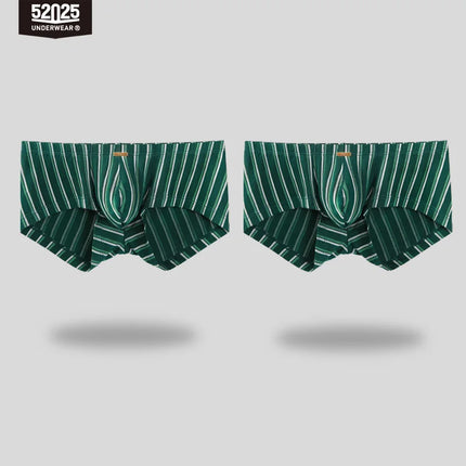 52025 Premium Striped Modal Boxers – Enhanced Large Support Pouch, Ultra-Smooth Ribbed Texture and Sculpted Comfortable Fit