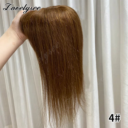 12x13cm Skin Scalp Topper Hair Piece Clip in Natural Hair Topper for Women 10"-14" Straight Brazilian Remy Human Hair Topper