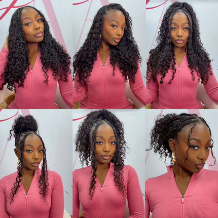 Burmese Curly Feathered Human Crochet Hair For Braiding Boho Braids 100% Human Hair Extensions Miracle Knots Crochet Human Hair