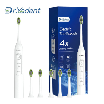 Dr.Yadent YD05 Electric Toothbrush USB-C Fast Charge 4 Modes for Adults 2mins SmartTimer 6 Replacement Heads Last for 1 Year Use