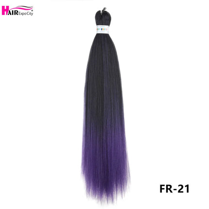 Easy Braids 26Inch Synthetic Jumbo Braids Hair Extensions Ombre Colorful Braiding Hair Pre Stretched Hair Expo City