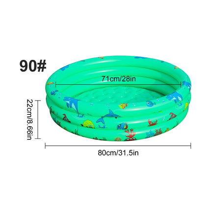1PC Blue Ocean Inflatable Swimming Pool Round, Portable Above Ground Pool, Thickened PVC Outdoor Backyard Summer Water Play Pool