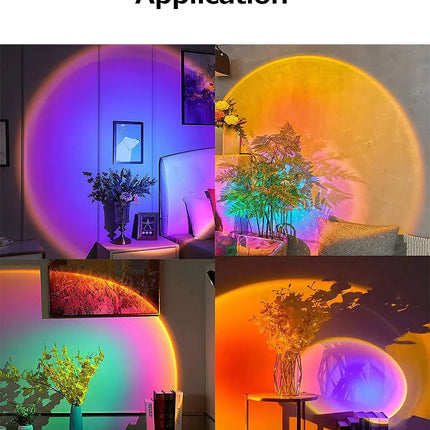 Smart Sunset Lamp Tuya LED Night Ligh USB RGB Smart Life APP Remote Projection For Room Decoration Photography Festival Birth