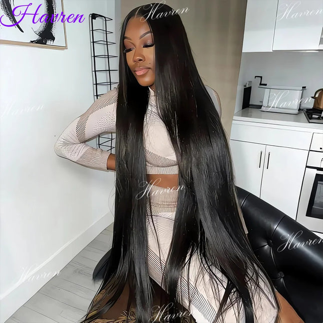 Bone Straight HD Lace Frontal Wig 13x6 Lace Front Wig Human Hair 30 40 Inch Transparent Lace Pre Plucked Wigs 13x4 HD Lace Wig