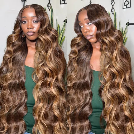 Human Hair Bundles Body Wave Bundles Remy 4/27 Highlight Hair Piano Color Hair Honey Blonde Highlight  1 2 3 4 Bundles For Women