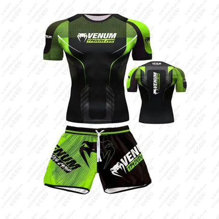 Men Male Boys UFC Boxing Casual Breathable T-Shirt Tee Top T Shirt Gift Sport Fighting Performance 2026 Jiu-jitsu Shorts Set MMA