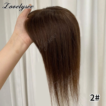 12x13cm Skin Scalp Topper Hair Piece Clip in Natural Hair Topper for Women 10"-14" Straight Brazilian Remy Human Hair Topper