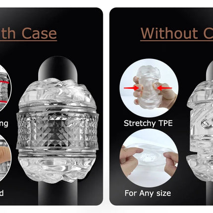 Double headed transparent Masturbation Sex Machines Realistic Vagina Real Pussy Blowjob Erotic Masturbators Cup Sex Toys for Men