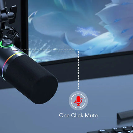 maono PD200X XLR/USB Dynamic Microphone for Gaming Recording Streaming Youtube Metal Mic with Software Tap-to-Mute Gain Knob