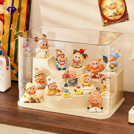 Figure Display Case Clear Dustproof Display Storage Box Showcase Display Shelf Storage Organizer Easy Access for Models 32cm