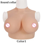 Round collar color 1 / China Mainland / C cup silicone