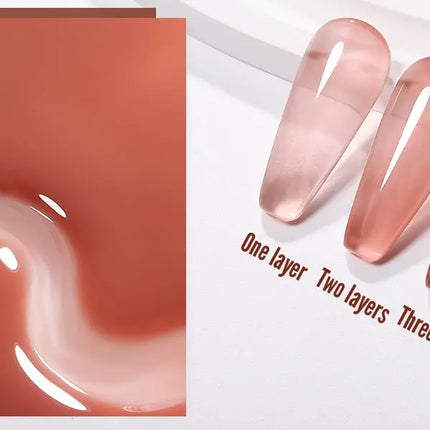 YOKEFELLOW 10ml Jelly Nude Gel Nail Polish High Quality Translucent Pink Nail Gel Varnish Soak Off UV Gel Polish Long Lasting