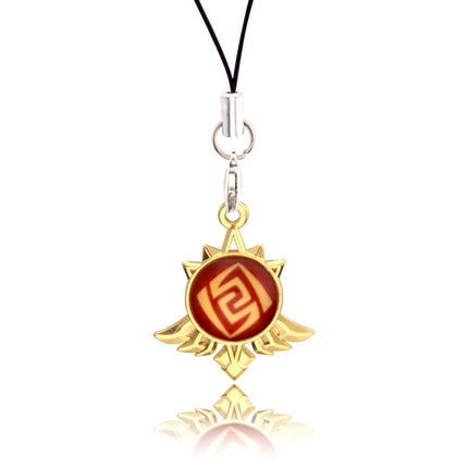 Genshin Impact Hanging Rope Pendant Keychain Eye Of God Seven Elements Double Sided Glass Pendant Keyring Cell Phone Charm