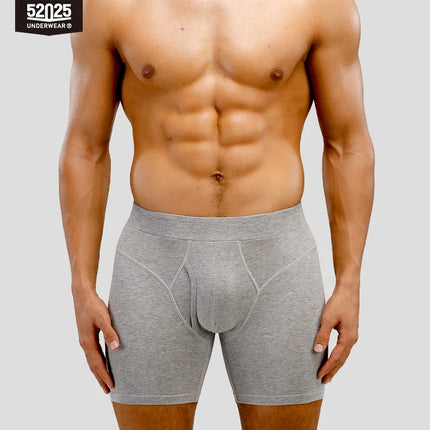 52025 Men's Cotton Modal Boxer Briefs – Ultra-Soft Breathable Underwear with Extended Coverage, All-Day Comfort and Modern Fit