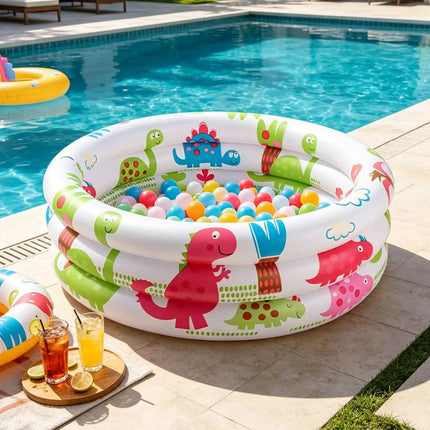 1PC Round Inflatable Ball Pit Pool Dinosaur Pattern PVC Water Pool Portable Outdoor Garden Swimming Pool