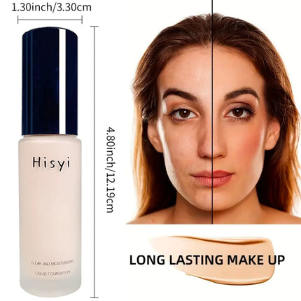 Full Coverage Liquid Foundation – Matte/Dewy Squeeze Tube, Waterproof Long-Lasting Concealer Base for Xmas & Winter
