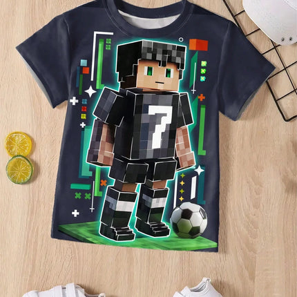 Casual & Fashionable T-Shirt Cartoon Cool Graphic Crew Neck Short Sleeve Children's Outdoor Clothing Popular Hot Selling Item