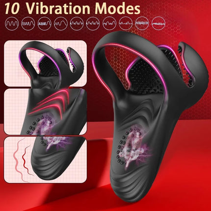Penis Cock Ring Vibrator for Men Wireless Testicle Stimulator Male Remote Control Glans Massager Masturbator Sex Toy for Men 18+