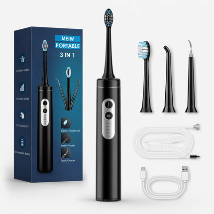 3 in 1 Water Flosser Sonic Electric Toothbrush Rechargeable Oral Irrigator IPX7 Waterproof Tooth Cleaner For Teeth Gum Care