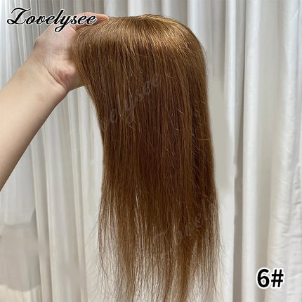 12x13cm Skin Scalp Topper Hair Piece Clip in Natural Hair Topper for Women 10"-14" Straight Brazilian Remy Human Hair Topper