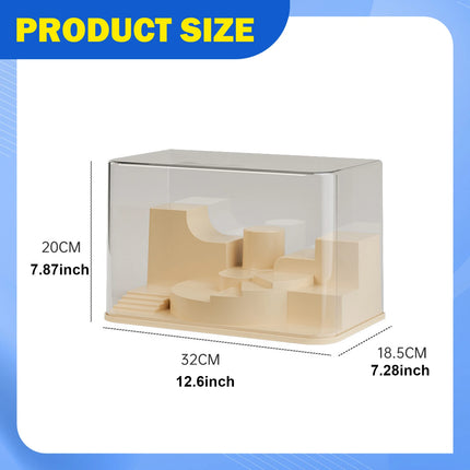 Figure Display Case Clear Dustproof Display Storage Box Showcase Display Shelf Storage Organizer Easy Access for Models 32cm