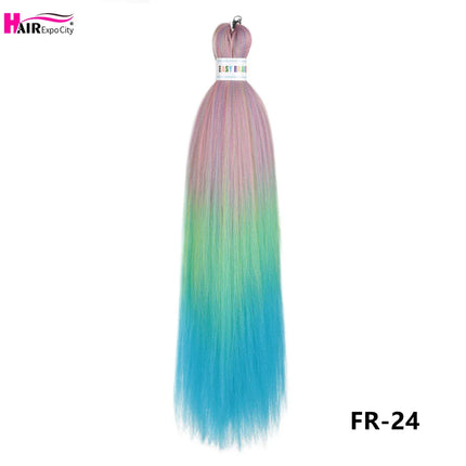 Easy Braids 26Inch Synthetic Jumbo Braids Hair Extensions Ombre Colorful Braiding Hair Pre Stretched Hair Expo City
