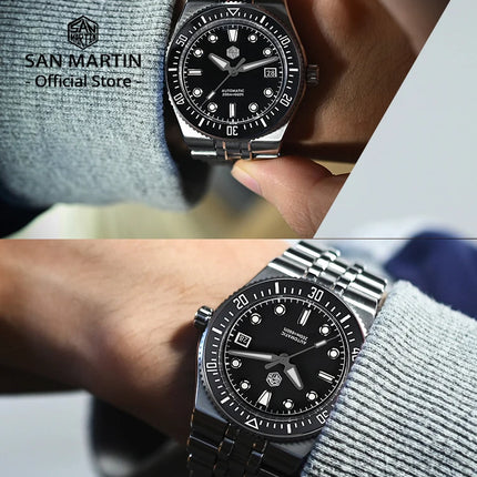 San Martin 37.5mm 40mm Classic Simple Dial Men Diver Watch Miyota 9015 Luxury Automatic Mechanical Watch Waterproof 200m SN0148