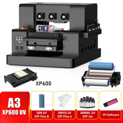 For Epson XP600 A3 UV Printer with XP600 Printhead UV Flatbed Printer A3 UV Sticker Printer For Bottle Case Acrylic Glass Print