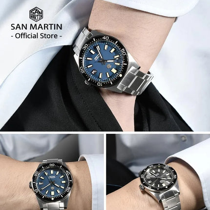 San Martin 62mas Diver Watch 39mm Classic NH35 Men Automatic Mechanical Watches Sapphire Waterproof 200m  SLN C3 Luminous SN0007
