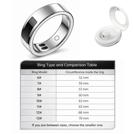 Qino K21 Smart Ring Health Monitor with Smart Touch Information vibration alert 5ATM Waterproof Skin Temperature Measurement