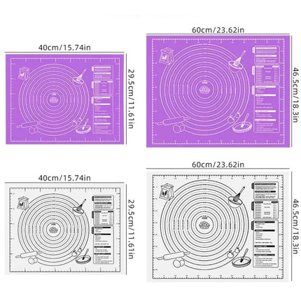 Silicone baking pad, extra-thick large-sized non-stick pastry pad, suitable for dough, pie crust and rolling pad