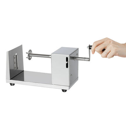 Stainless Steel Manual Potato Cutter for Home Restaurant Snack Bar, Tabletop Spiral Potato Slicer with 4 Blades & Non-slip Feet for Making Tornado Potatoes