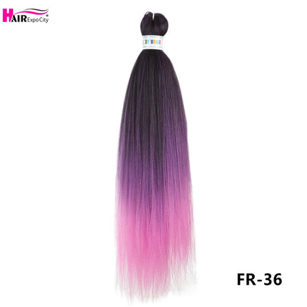 Easy Braids 26Inch Synthetic Jumbo Braids Hair Extensions Ombre Colorful Braiding Hair Pre Stretched Hair Expo City