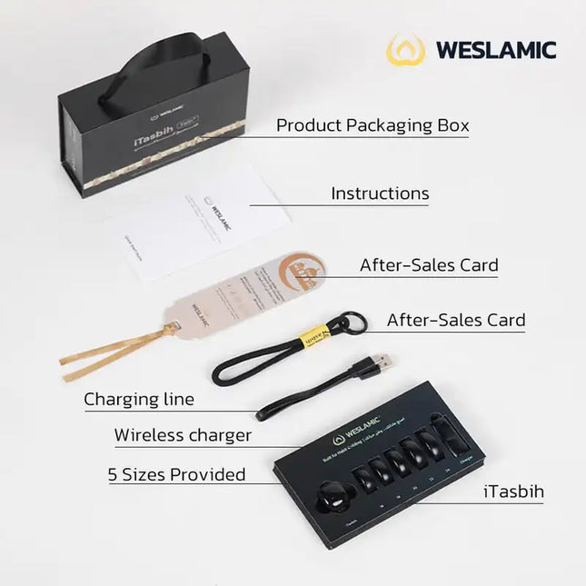 Weslamic new arrivals electronics itasbih ring black tasbeeh counter zikr smart ring electronics product hajj and umrah prayer