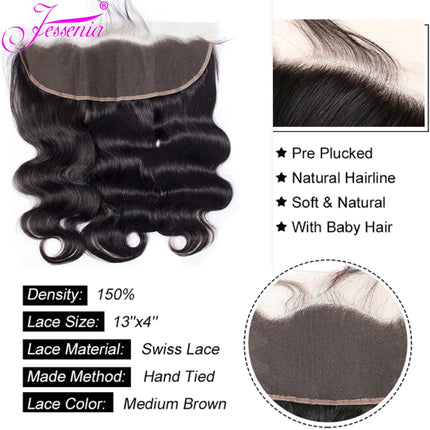 16A Lace Frontal Only 13x4 Water Wave Closure Human Hair Brazilian Lace Front Closure Deep Water Kinky Curly Straight Wave Lace
