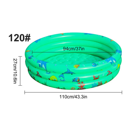 1PC Blue Ocean Inflatable Swimming Pool Round, Portable Above Ground Pool, Thickened PVC Outdoor Backyard Summer Water Play Pool