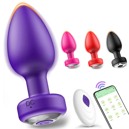 APP Control Anal Plug Vibrator Female Vaginal Masturbator Male Prostate Massager Vibrating Butt Plug Adult Sex Toys for Couples
