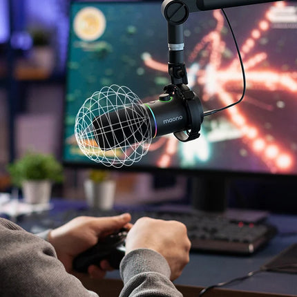 maono PD200X XLR/USB Dynamic Microphone for Gaming Recording Streaming Youtube Metal Mic with Software Tap-to-Mute Gain Knob