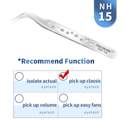 NAGARAKU Stainless Steel Straight Curved Nail Volume Eyelash Accurate Tweezers Nippers Pointed Clip Set Makeup Tools