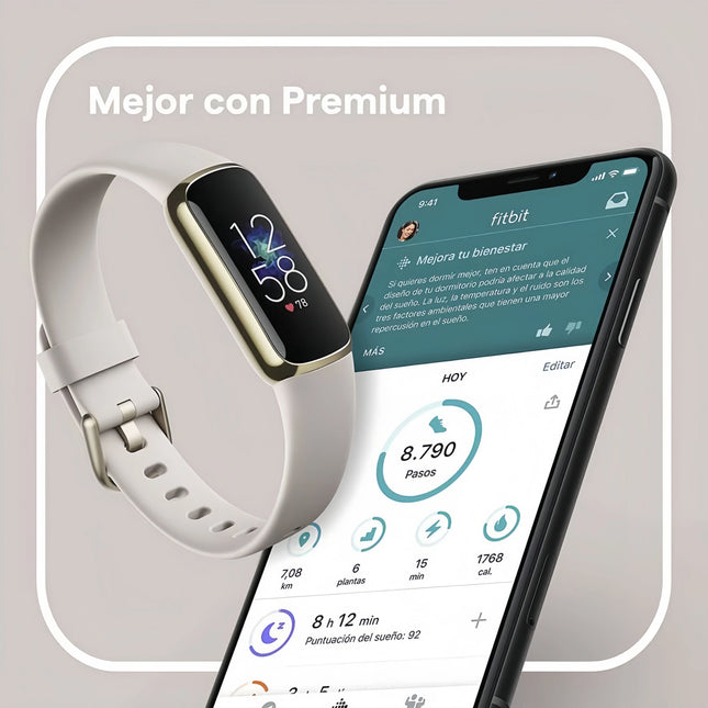 Fitbit Luxe Fitness Tracker AMOLED Screen 24/7 Heart Rate Monitor Sleep SpO2 Stress Tracker Waterproof Smart Bracelet
