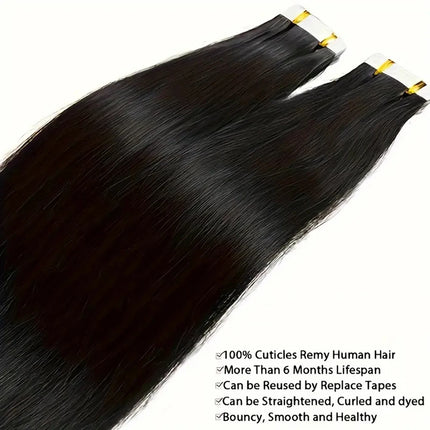 Straight Tape In 100% Real Remy Human Hair Brazilian Human Hair Extensions Skin Weft Adhesive Tape Hair Extensions 50G/set 20pcs