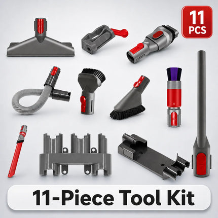 Compatible For Dyson V7 V8 V10 V11 V15 Vacuum Accessories 11Pcs Attachment Tool Kit Crevice Brush Hose Holder Dock Stand Parts