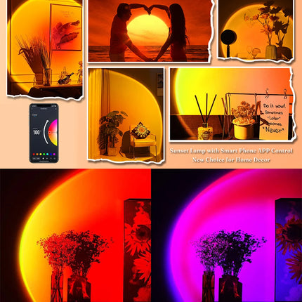 Smart Sunset Lamp Tuya LED Night Ligh USB RGB Smart Life APP Remote Projection For Room Decoration Photography Festival Birth