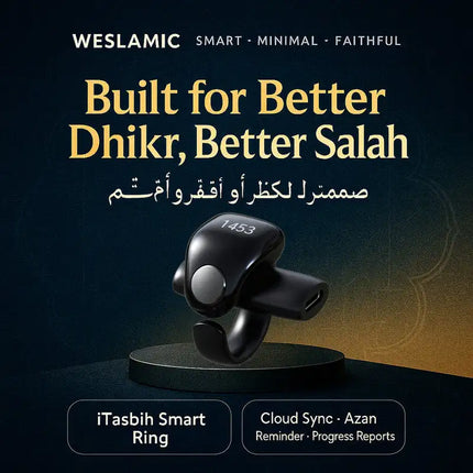 Weslamic new arrivals electronics itasbih ring black tasbeeh counter zikr smart ring electronics product hajj and umrah prayer