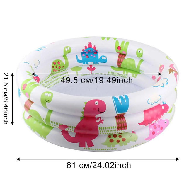 1PC Cute Dino Inflatable Pool, Portable Paddling Pool, Soft Bottom, Foldable Outdoor Summer Water Play Pool
